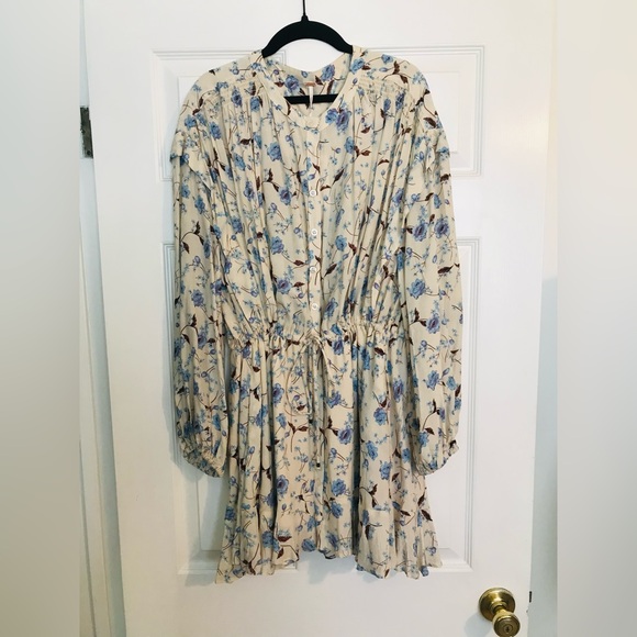 NWT Free People Blue Floral Print Dress - Picture 15 of 15